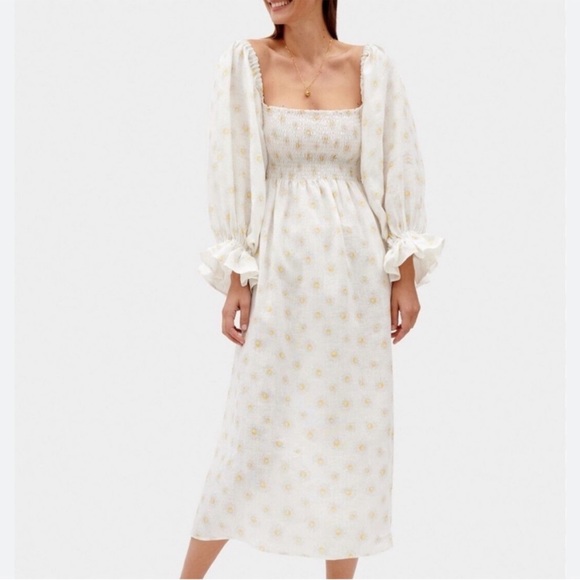 Sleeper Dresses & Skirts - Sleeper Atlanta Daisy Print Linen Dress - Size Medium